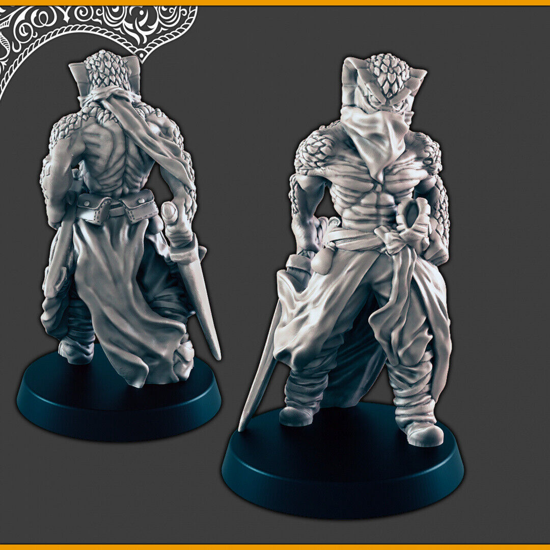 Snake Folk Yuan-ti - 28mm scale 3d printed miniatures for fantasy wargaming RPG