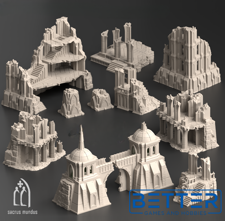 Divine Bastion - 28, 15 and 10mm Scale tabletop terrain for Sci-Fi & Grimdark wargaming