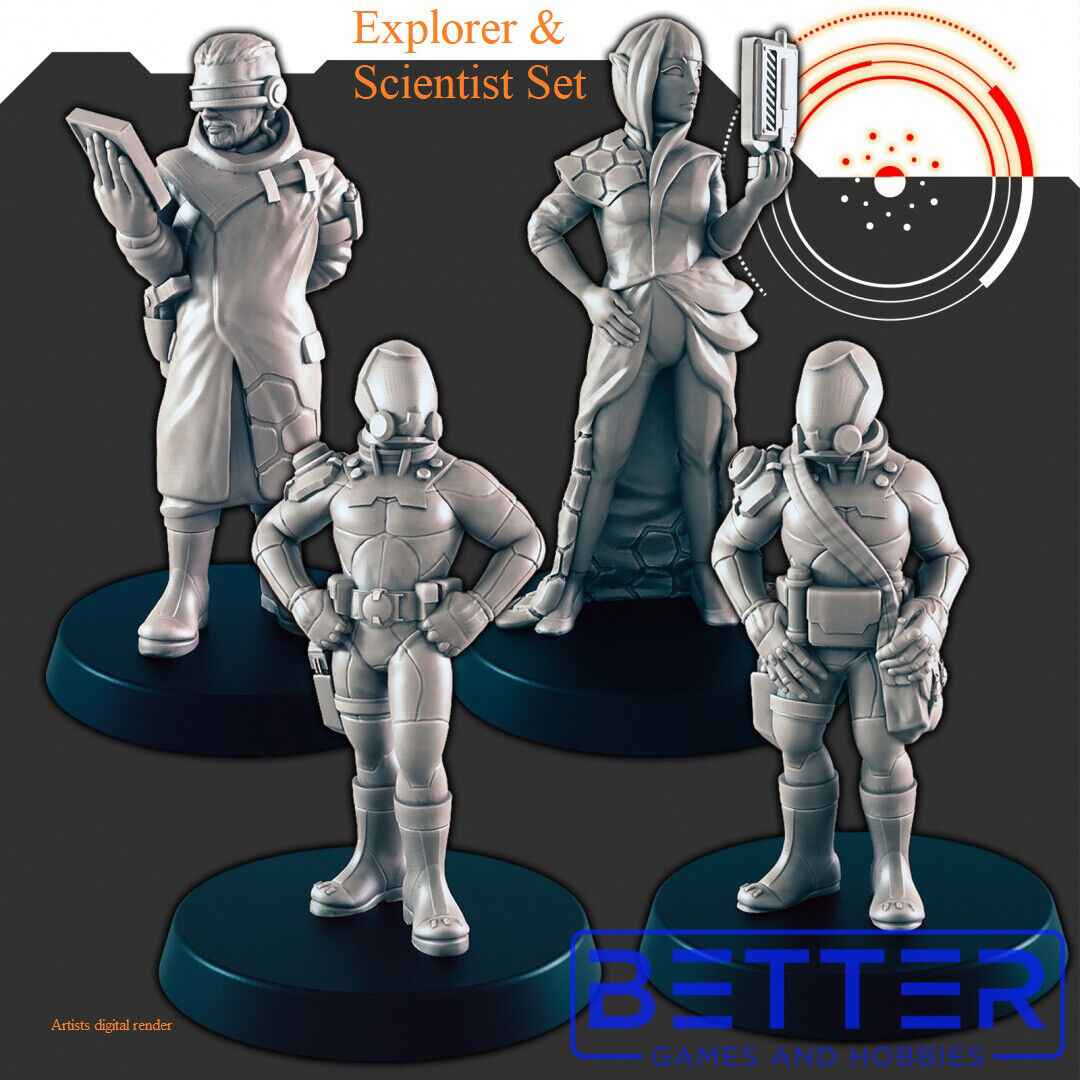 Explorers & Scientists - 28mm Scale Miniatures for Sci-Fi Wargaming