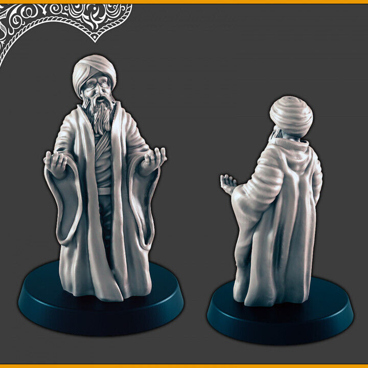 Desert Civilians - 28mm scale 3d printed miniatures for fantasy wargaming RPG