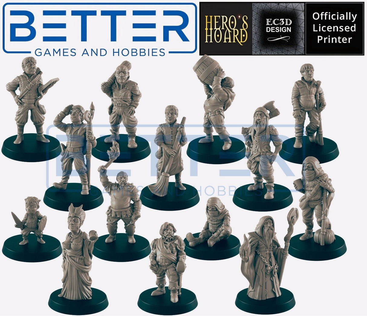 Humans - Everyday Folk. Fantasy miniatures for tabletop RPG