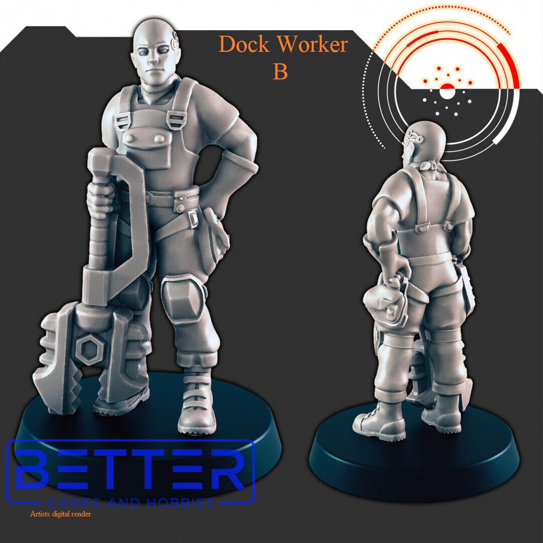 Space Dock Workers- 28mm Scale Miniatures for Sci-Fi Wargaming