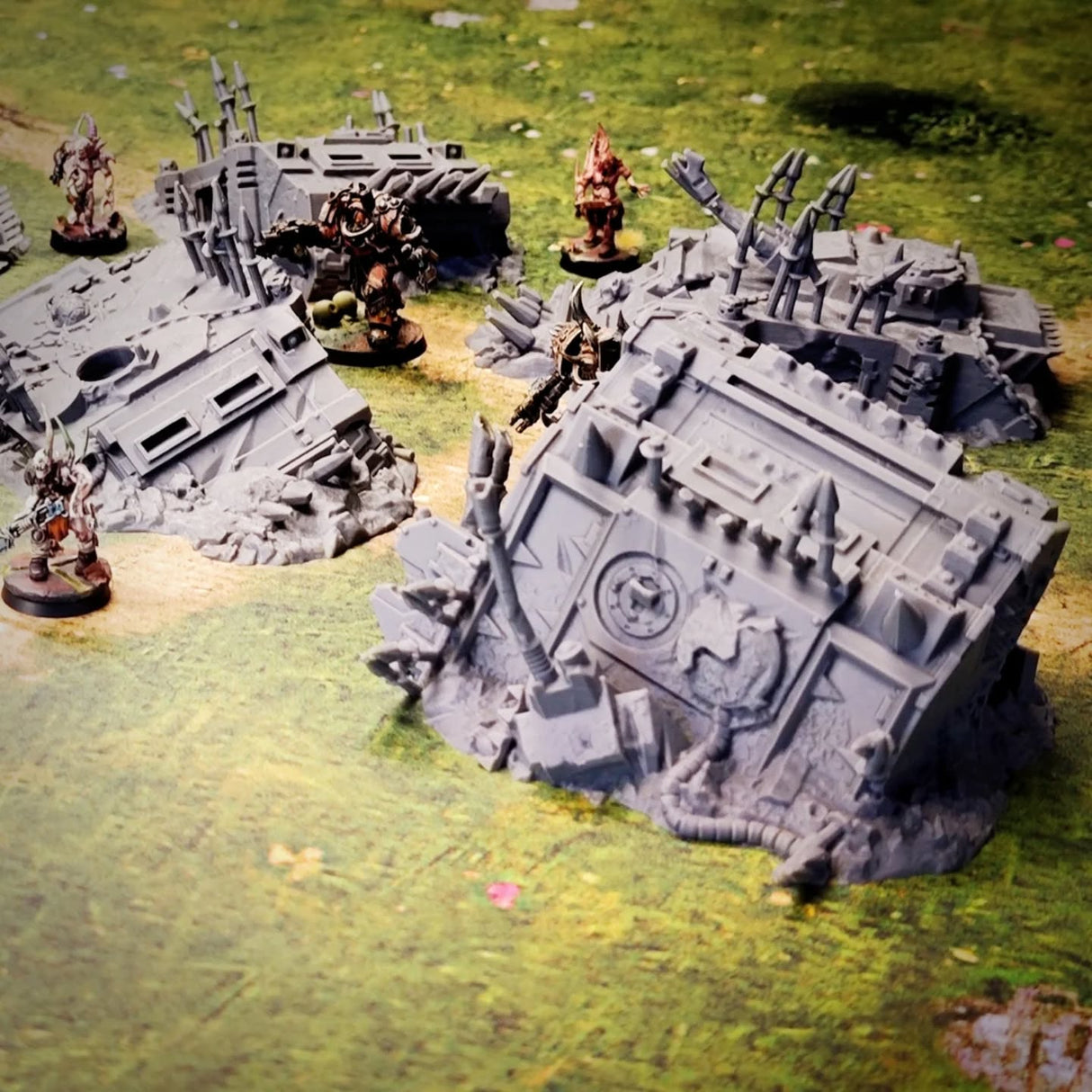Crashed Infernal Tanks (32, 28 & 10mm Scale) tabletop wargaming terrain