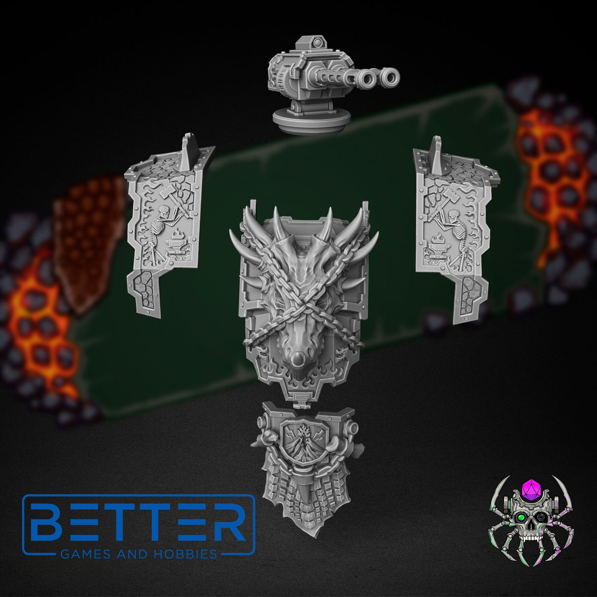 Ancient Dread Armour. Flame Lizards - Conversion parts for sci-fi wargaming