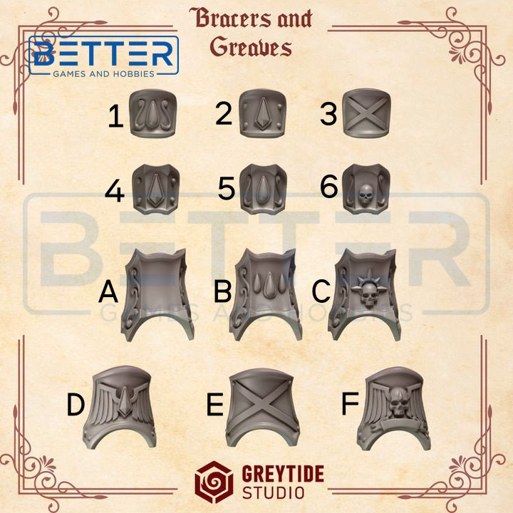 Bracers & Greaves - Crimson Lords for 2nd Born Marines