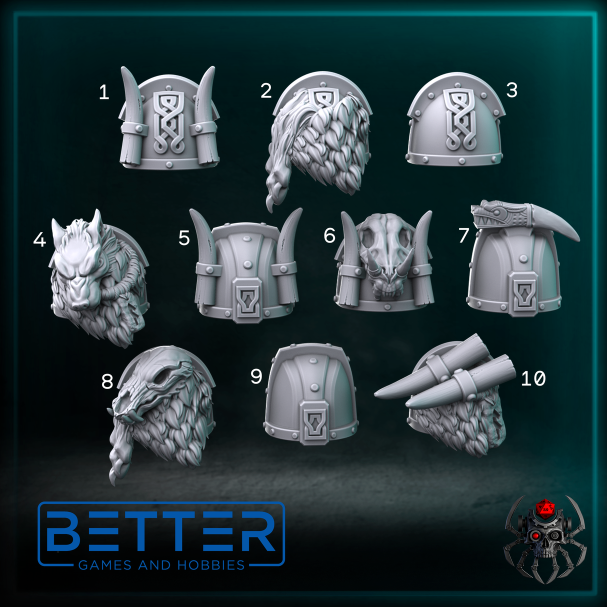 Shoulder Pads - Sons of the Storm, Heavy Armor Squad. Conversion parts for sci-fi wargaming, New Termi's