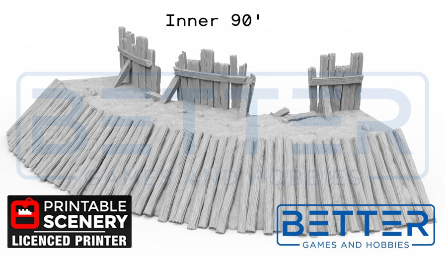 Ruined Norman Garrison Walls - (28, 15 or 10mm scale) - King and Country