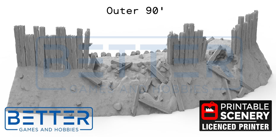 Ruined Norman Garrison Walls - (28, 15 or 10mm scale) - King and Country