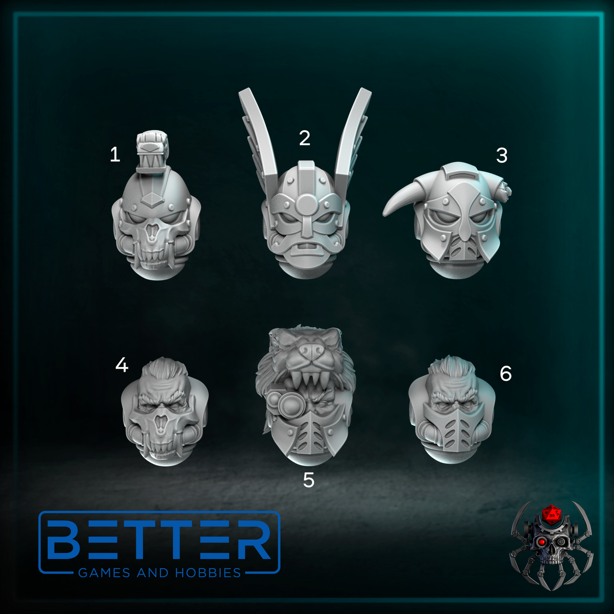 Heads, Sons of the Storm - Howling Pack. Conversion parts for sci-fi wargaming, 2nd born marine