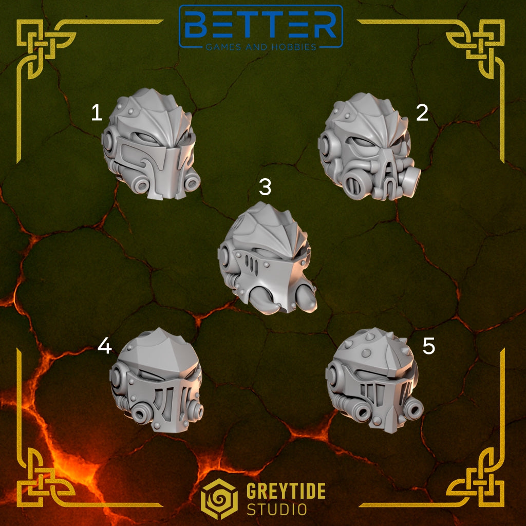 Big Heads 2 - Anvil Wardens Conversion parts for sci-fi wargaming miniatures
