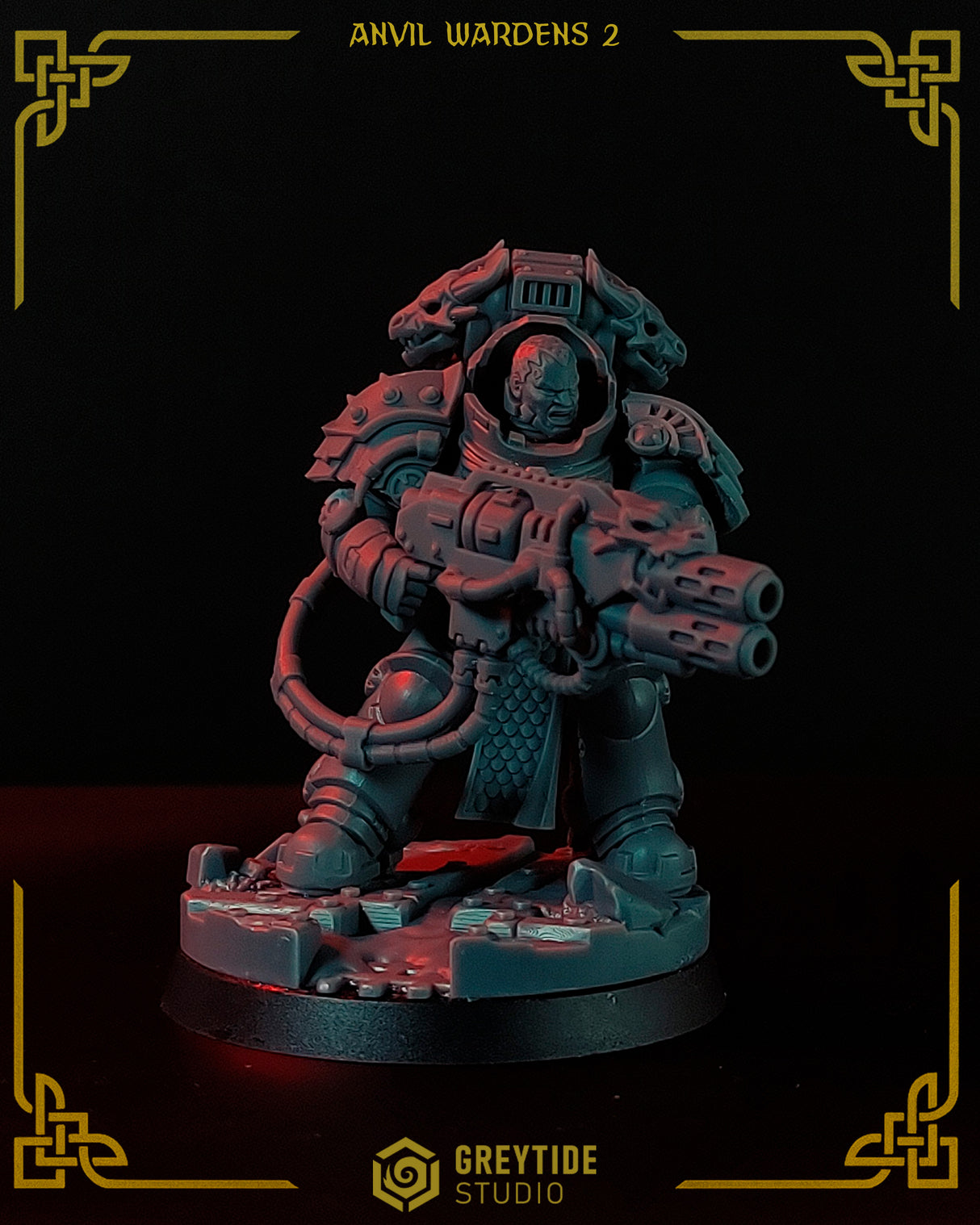 Large Shoulder Pads 2 - Anvil Wardens Conversion parts for sci-fi wargaming miniatures