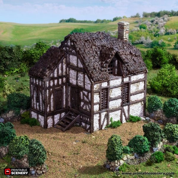 Wattle & Daub Barlyway Cottage - (28, 15, or 10mm scale) - King and Country