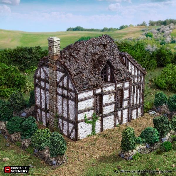 Wattle & Daub Barlyway Cottage - (28, 15, or 10mm scale) - King and Country