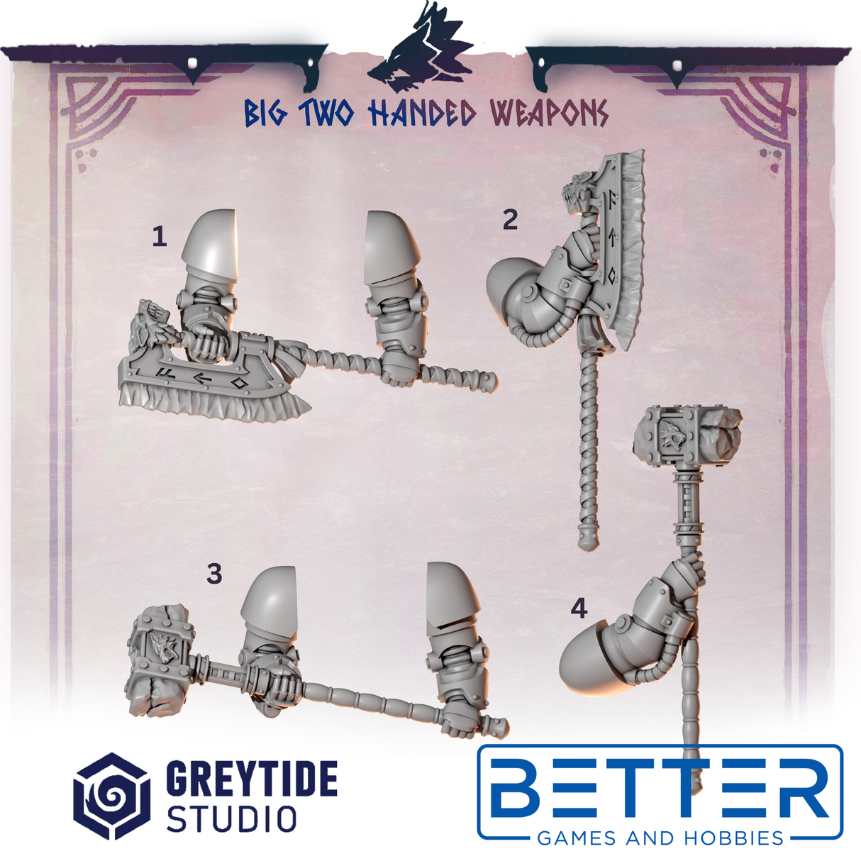 Big Two Handed Weapons - Primal Hounds Conversion parts for New Termi's