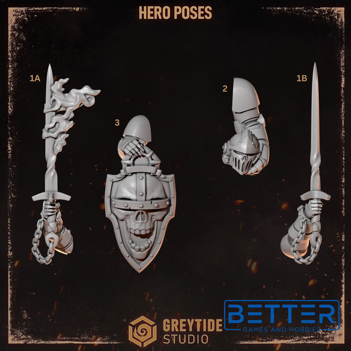 Hero Poses - Cursed Company Conversion parts for sci-fi wargaming miniatures