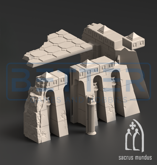 Krotone in flames - Tabletop terrain for Sci-Fi & Grimdark wargaming