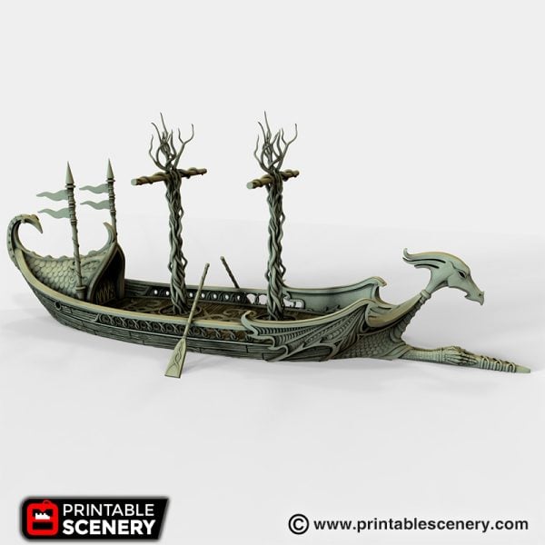 Elven Dragon Galley - (28mm scale) - Wood Elven