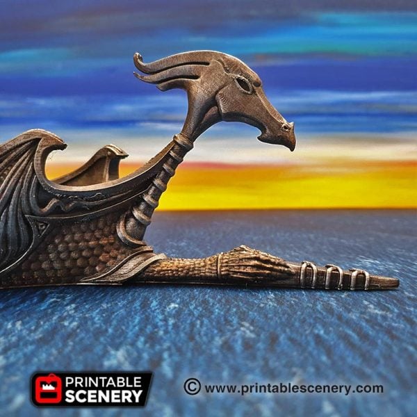 Elven Dragon Galley - (28mm scale) - Wood Elven