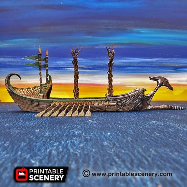 Elven Dragon Galley - (28mm scale) - Wood Elven