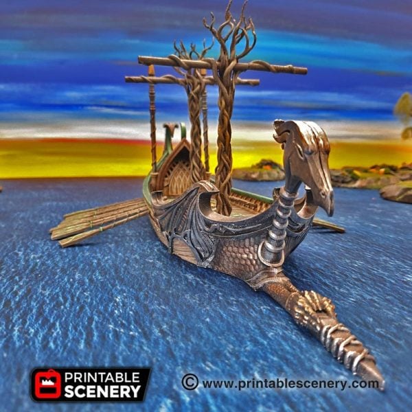 Elven Dragon Galley - (28mm scale) - Wood Elven