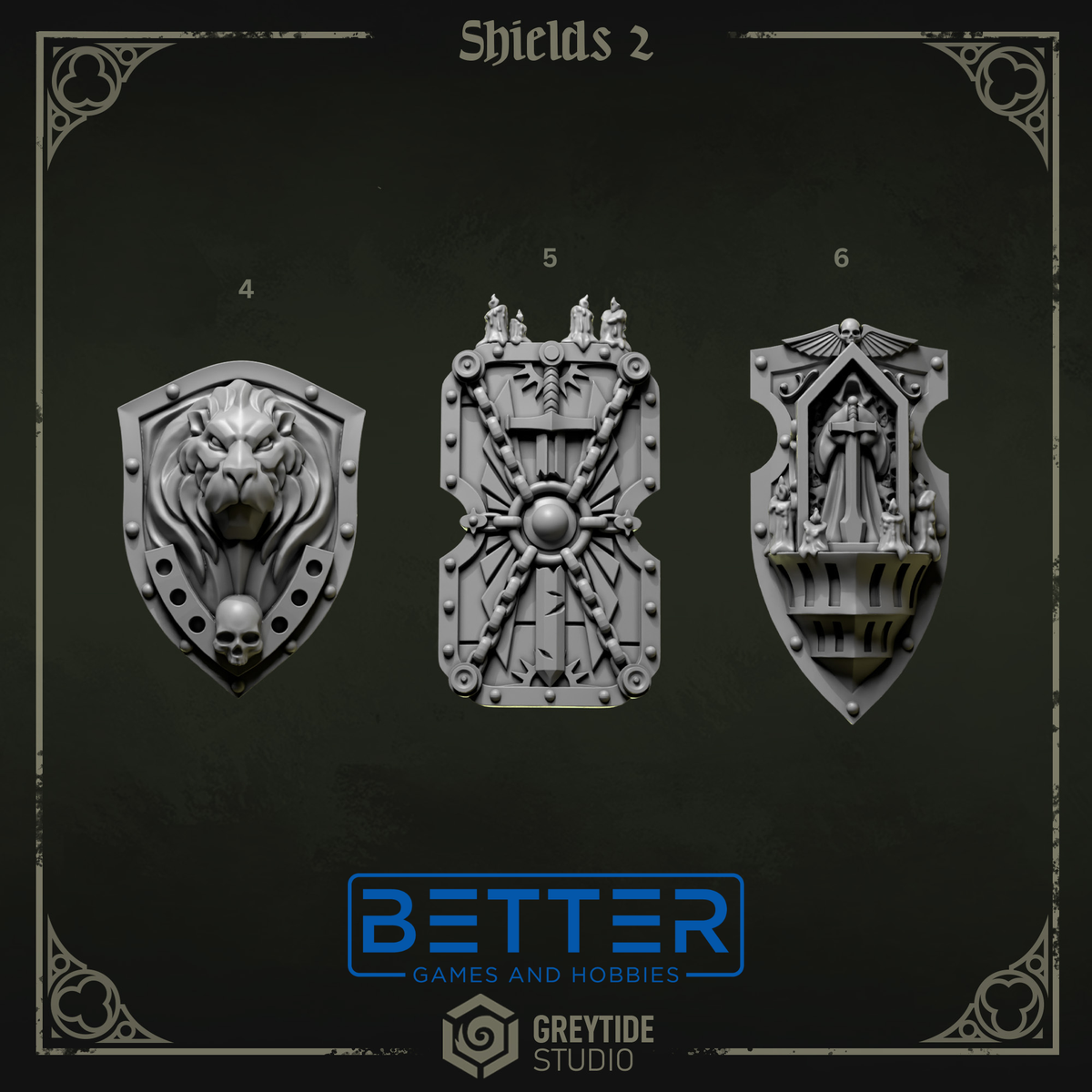 Shields - Eternal Pilgrims Conversion parts for sci-fi wargaming miniatures