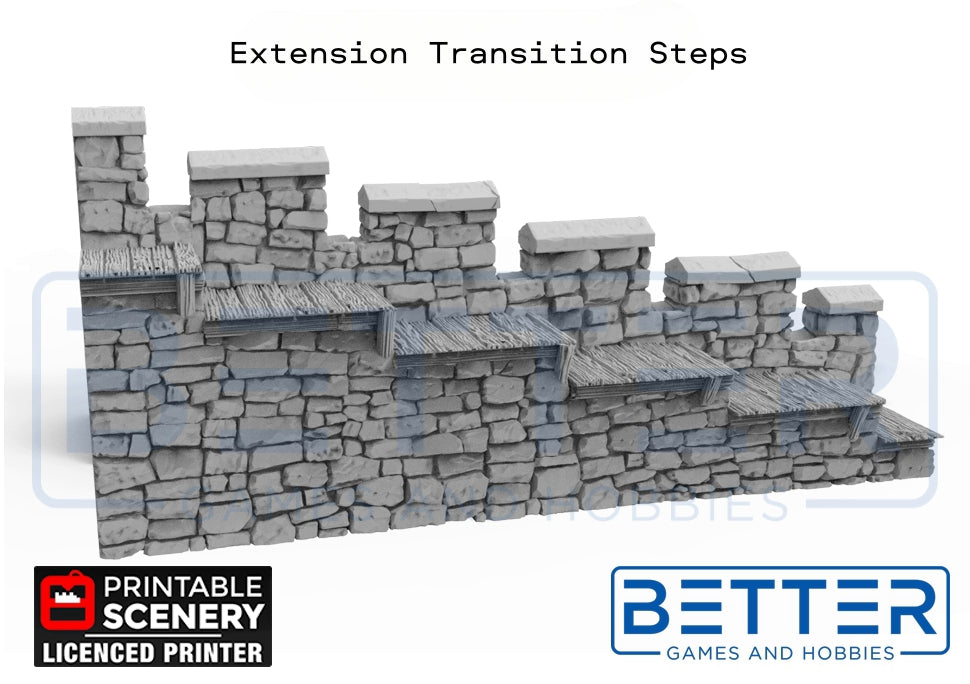 Norman Fort Wall additions - (28, 15, or 10mm scale) - King and Country
