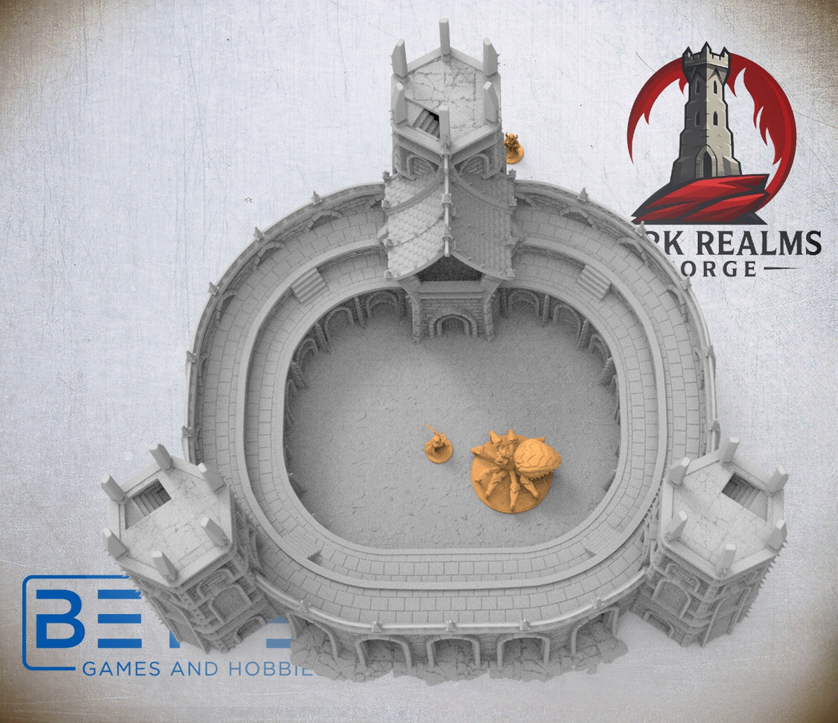 Blackthorn Keep, Combat Arena - 28, 15 and 10mm Scale for Fantasy, Dark Elven terrain RPG