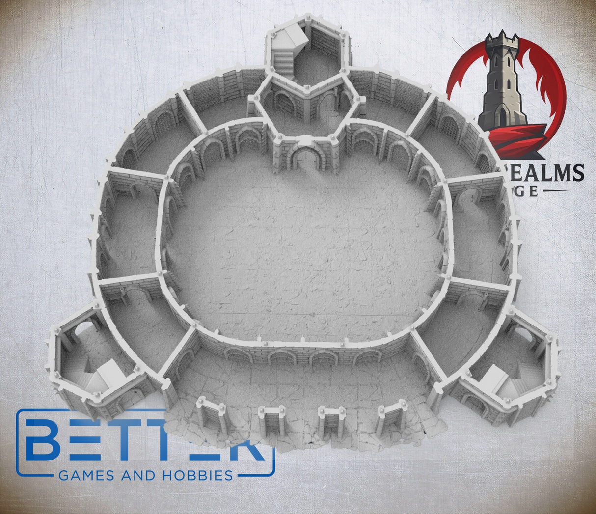 Blackthorn Keep, Combat Arena - 28, 15 and 10mm Scale for Fantasy, Dark Elven terrain RPG