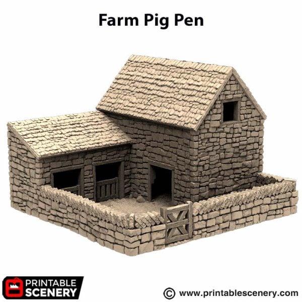 Farm Pig Pen - (28, 15, or 10mm scale) - King and Country