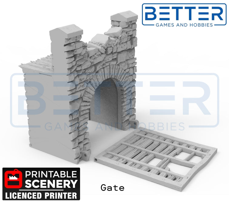 Ruined Norman Fort Wall additions - (28, 15, or 10mm scale) - King and Country