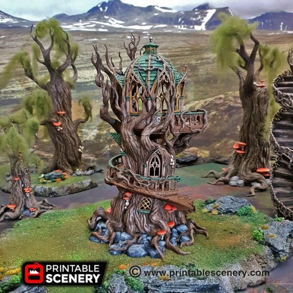 Gloomwood Treehouse - (28, 15 or 10mm scale) - Wood Elven
