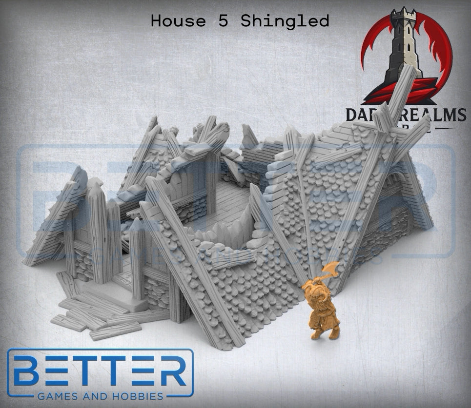 Odingard in Ruins - Viking Norse Township. Fantasy tabletop gaming terrain