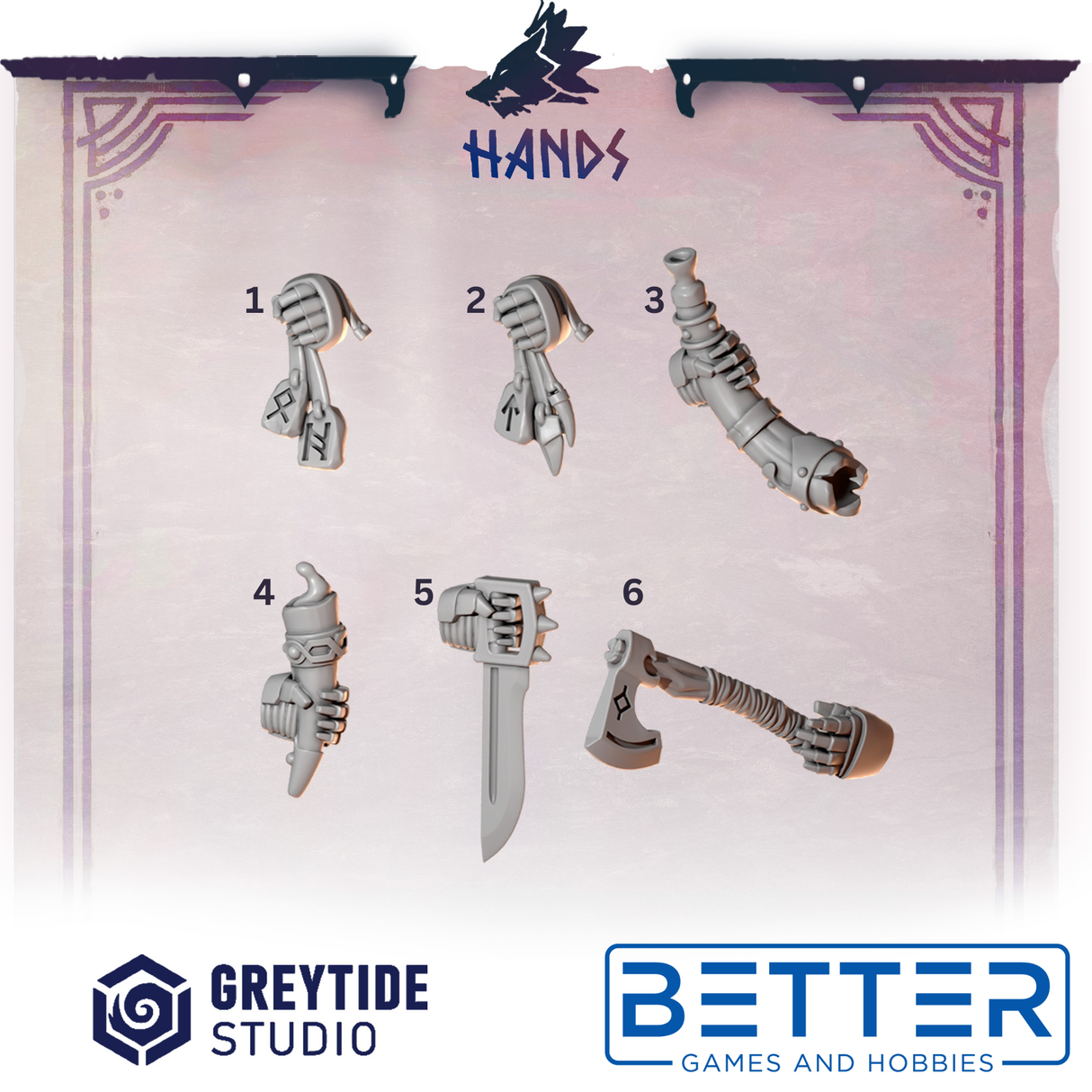 Hands - Primal Hounds Conversion parts for 2nd Born Marines