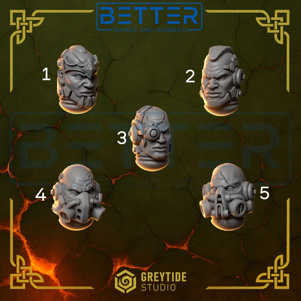 Heads pack 1 - Anvil Wardens for 2nd Born Marines