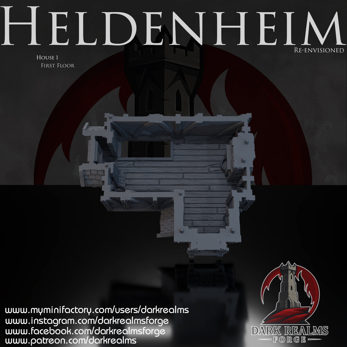 Heldenheim - Building 1. 32, 28, 15 & 10mm scale for Fantasy terrain, RPG