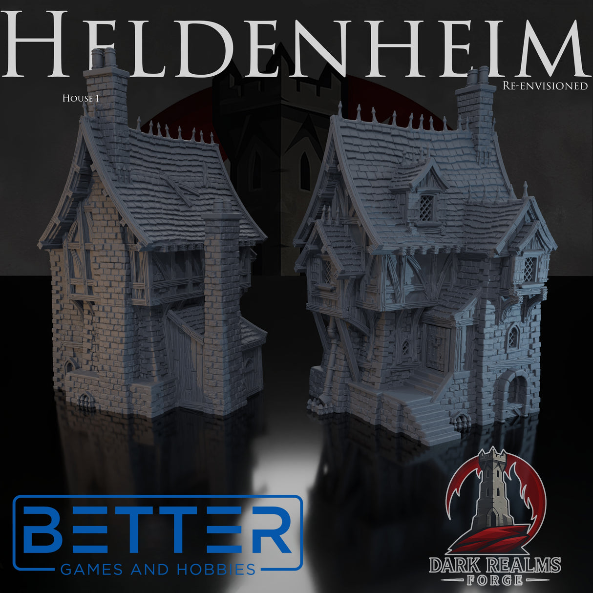 Heldenheim - Building 1. 32, 28, 15 & 10mm scale for Fantasy terrain, RPG