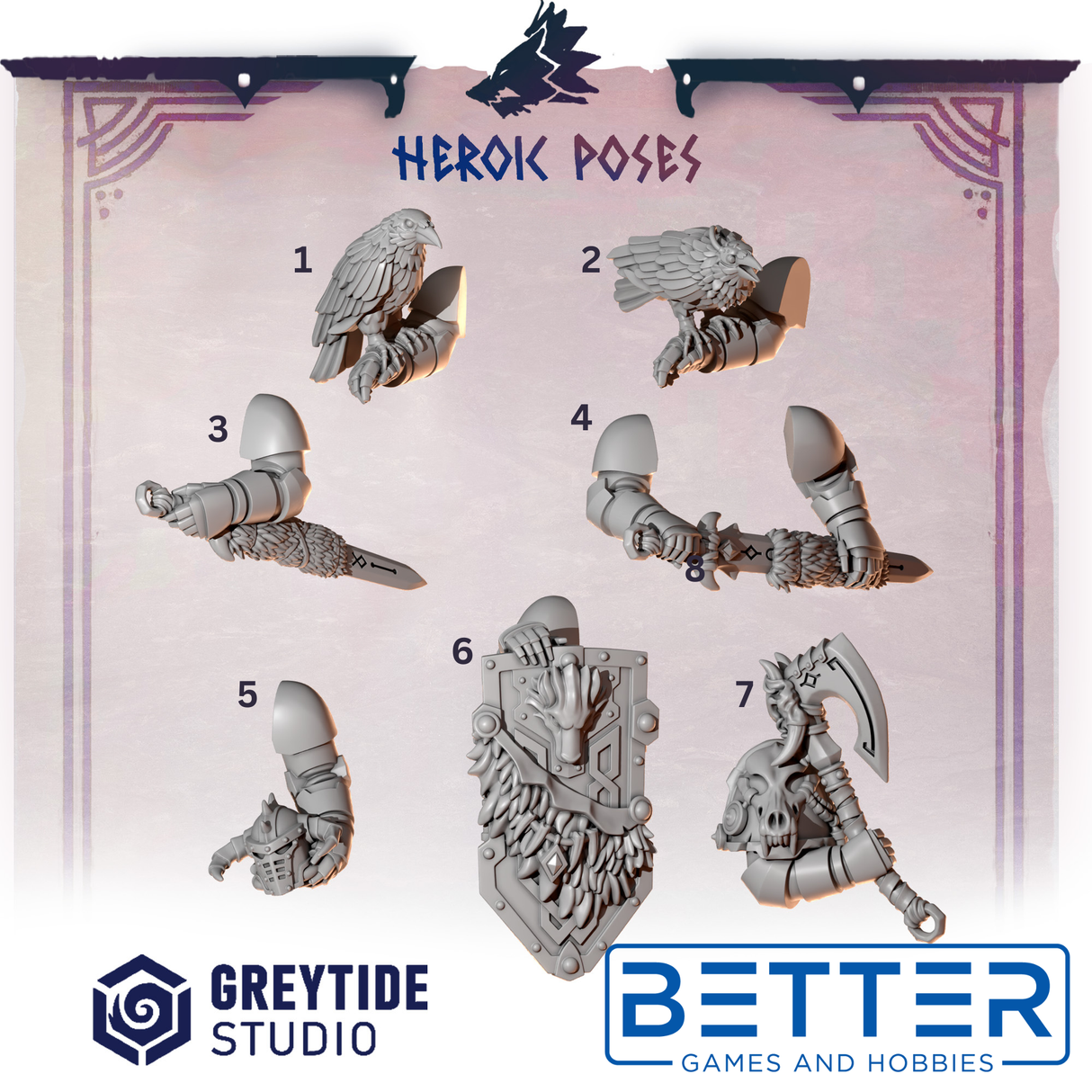 Heroic Poses - Primal Hounds Conversion parts for 2nd Born Marines