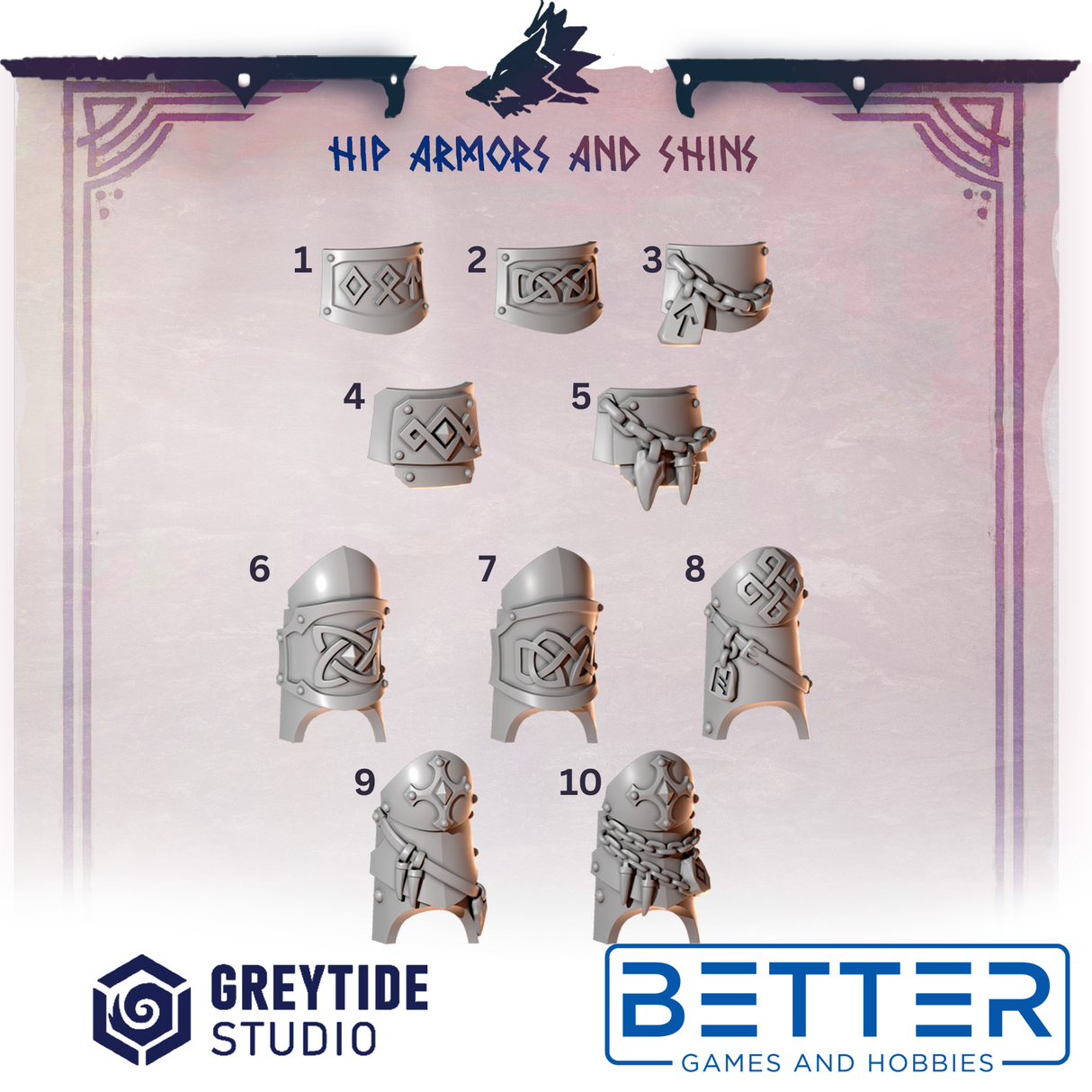 Hip & Shin Armor - Primal Hounds conversion parts for 2nd Born Marines