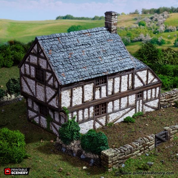 Wattle & Daub Hollyhock Cottage - (28, 15, or 10mm scale) - King and Country