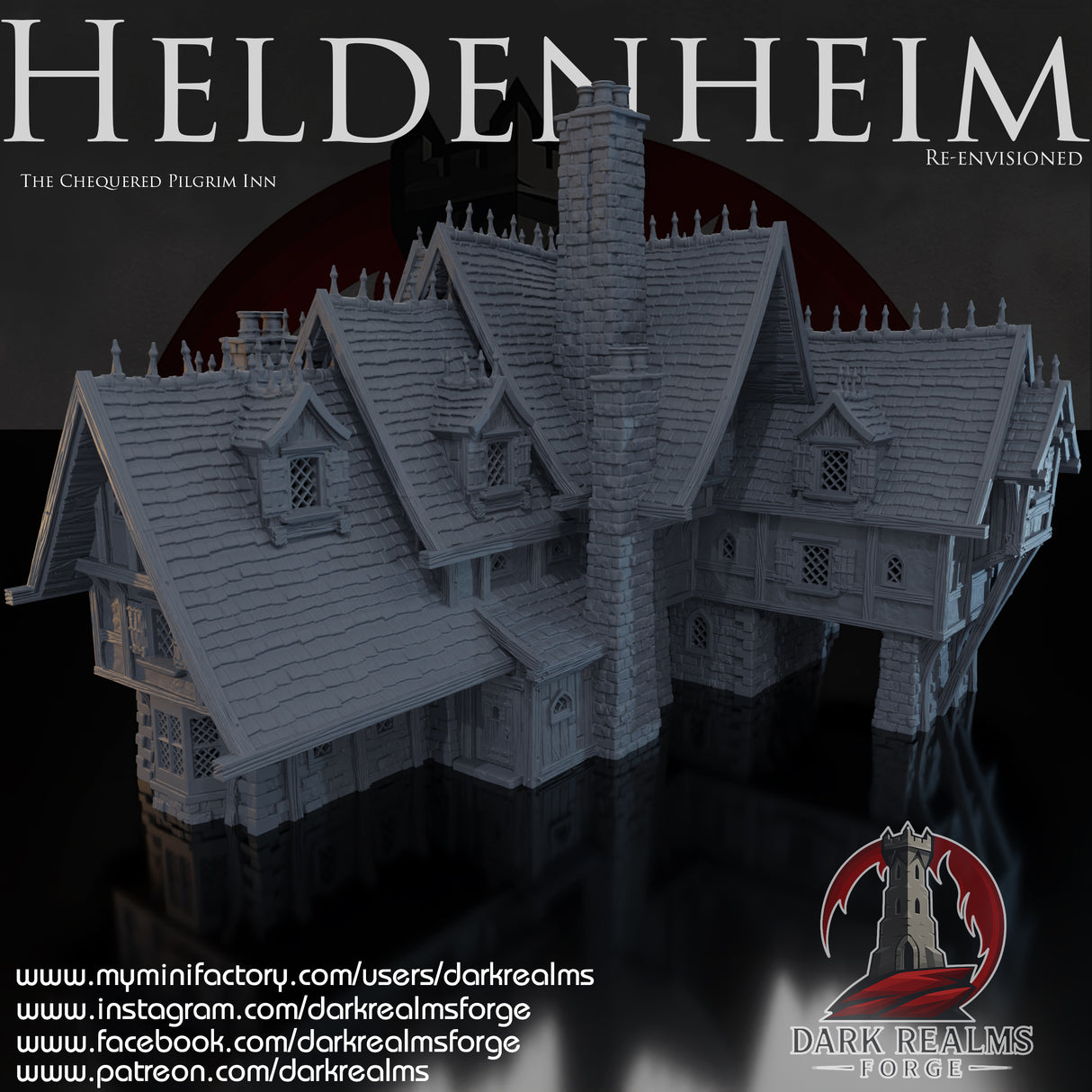 Heldenheim - Pilgrim Inn. 32, 28, 15 & 10mm scale for Fantasy terrain, RPG