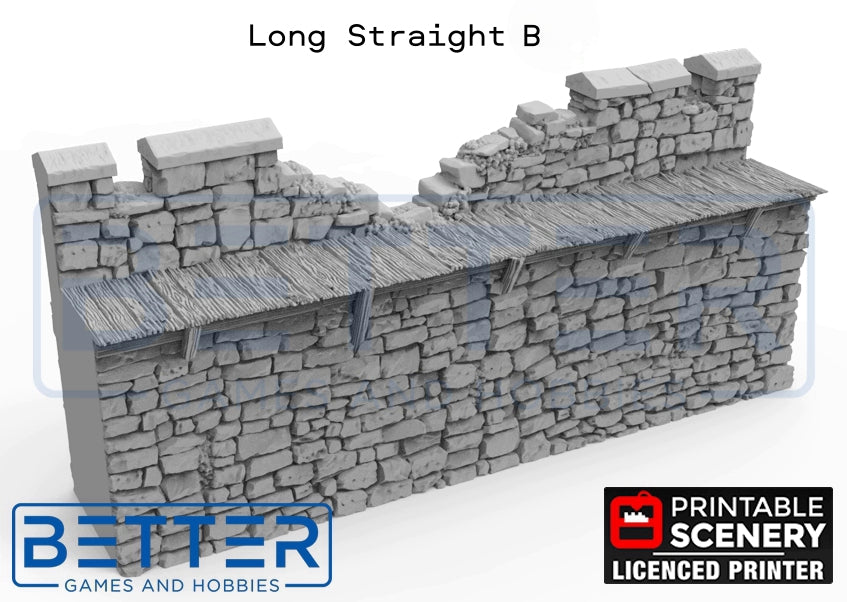 Ruined Norman Fort Wall Sections - (28, 15 or 10mm scale) - King and Country