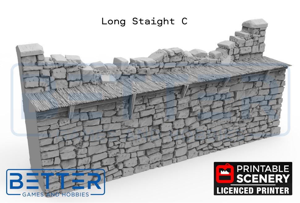 Ruined Norman Fort Wall Sections - (28, 15 or 10mm scale) - King and Country
