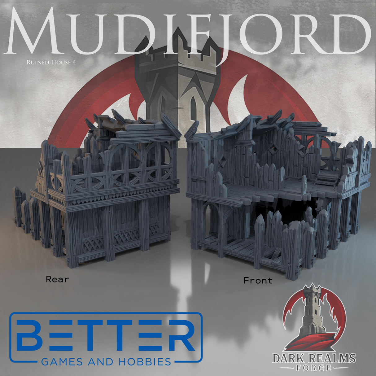 Mudifjord Laketown - Building 4. 32, 28, 15 & 10mm scale for Fantasy terrain, RPG