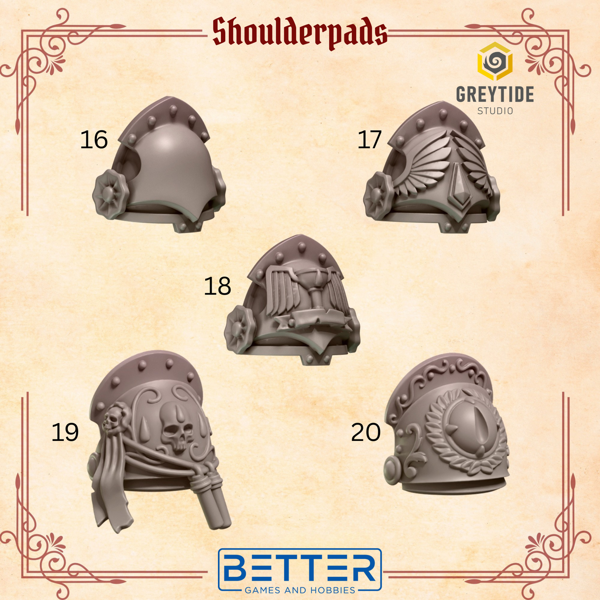 Shoulder Pads - Crimson Lords for 2nd Born Marines