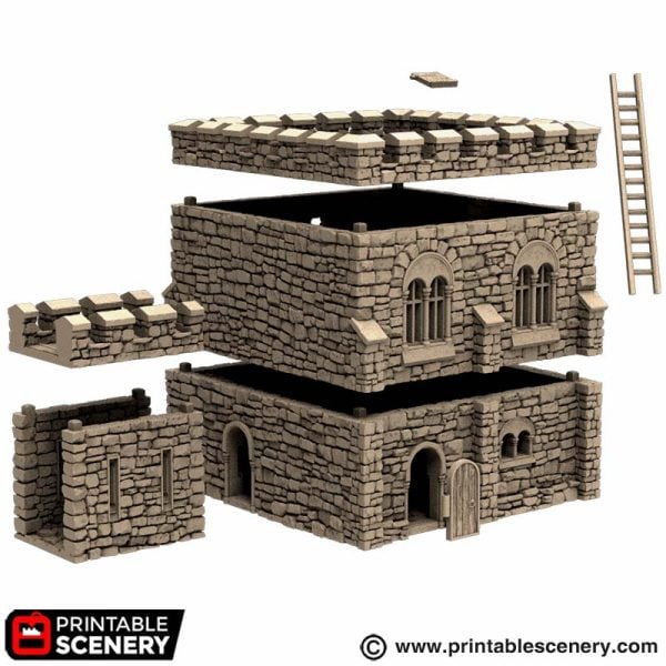 Norman Square Keep - (28, 15 or 10mm scale) - King and Country