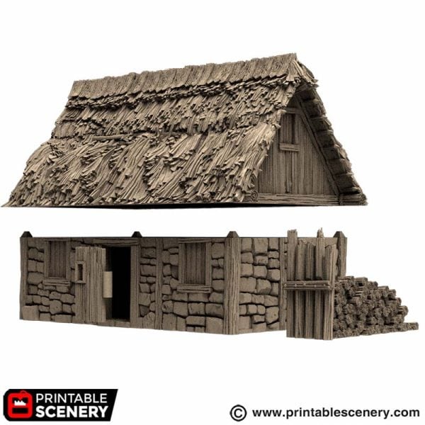 Norman Stone Barn - (28, 15, or 10mm scale) - King and Country