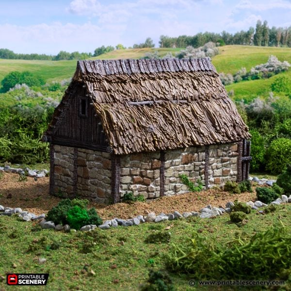 Norman Stone Barn - (28, 15, or 10mm scale) - King and Country