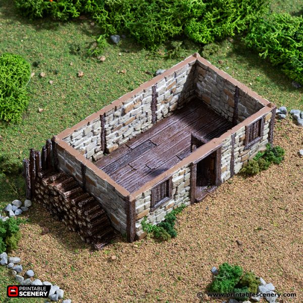 Norman Stone Barn - (28, 15, or 10mm scale) - King and Country