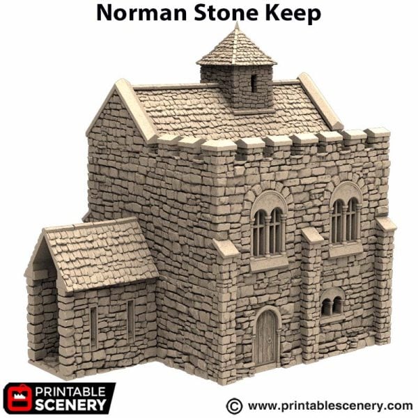 Norman Stone Keep - (28, 15 or 10mm scale) - King and Country