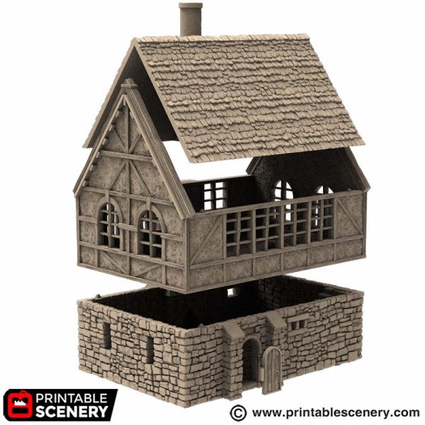 Wattle & Daub Stone Manor - (28, 15, or 10mm scale) - King and Country